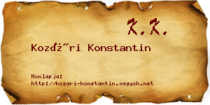 Kozári Konstantin névjegykártya